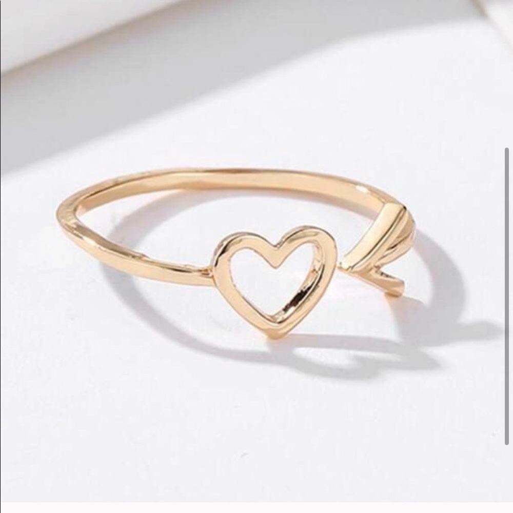 ✨ NEW Gold Heart Arrow Travel Long Distance Ring - Picture 1 of 8